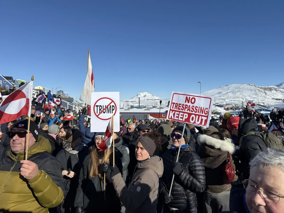 Protesters of Greenland refusing Trump to let him get the Country.